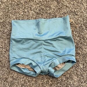 Kids Blue High Waisted Dance Shorts